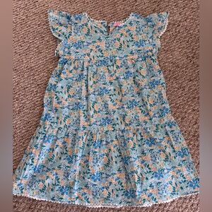 Bisby Girls' Blue Floral Tiered Positano Dress- Like new